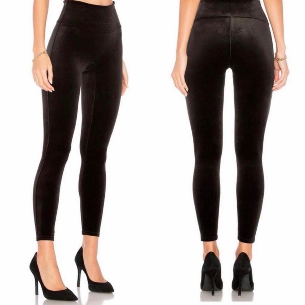 SPANX Velvet Black Leggings (Size L)